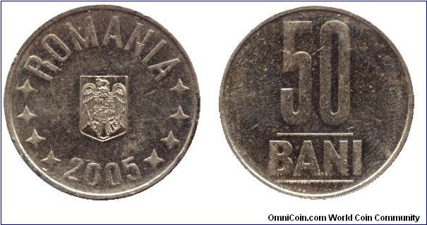 Romania, 50 bani, 2005.                                                                                                                                                                                                                                                                                                                                                                                                                                                                                             