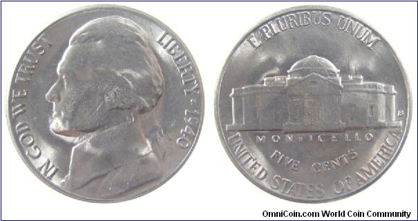 1940-S Jefferson nickel