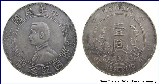 Chinese memento dollar. Y #318a.2

silver .890 (.7727 oz)