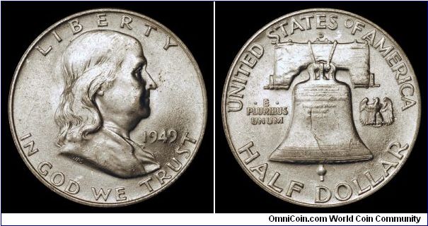 1949 U.S. Half Dollar, Franklin.
