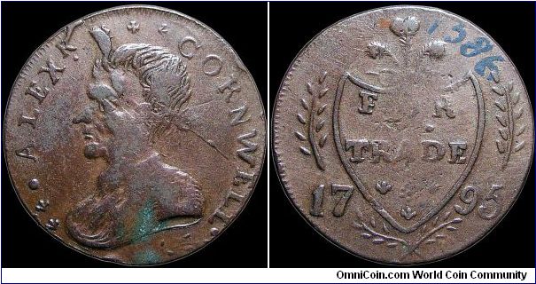 ½ Penny Conder Token.

The Cornwell token was from Ireland.                                                                                                                                                                                                                                                                                                                                                                                                                                                       