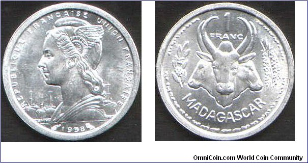 nice brilliant uncirculated 1 franc, Paris mint.