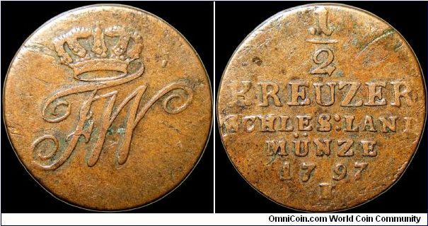 ½ Kreuzer, Prussian Silesia.                                                                                                                                                                                                                                                                                                                                                                                                                                                                                        