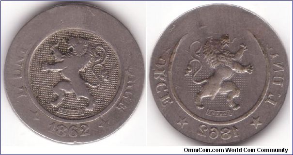 10 Centimes 1862 - Full Brockage Error