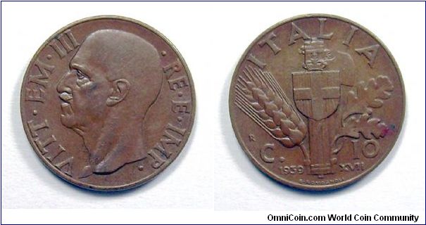 V. EMANUELE III

10 CENT. Empire

Copper