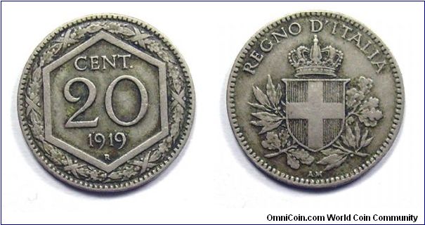 V. EMANUELE III

20 CENT. Hexagon

Nickel