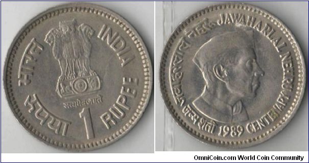 1 Rupee.
J. Nehru
