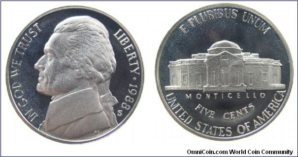 1988-S Jefferson nickel