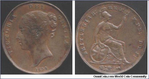 Vicky penny. Actually 1854/3 but you can't see the overdate on this scan.