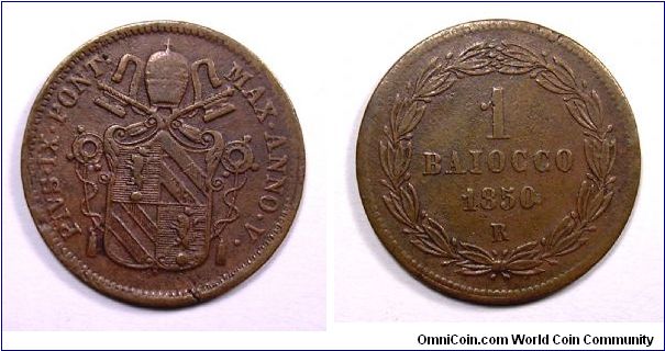 Papal States

Pius IX

1 Baiocco

Copper