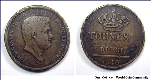Kingdom of the Two Sicilies

Ferdinand II

10 Tornesi

Copper