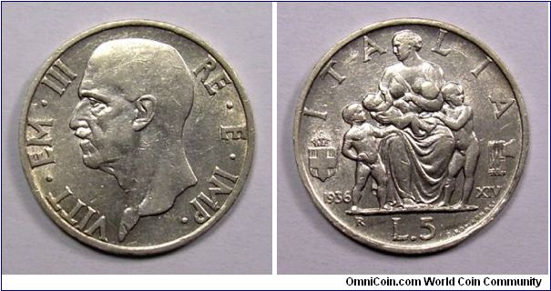 V. Emanuele III

5 LIRE Family

Silver