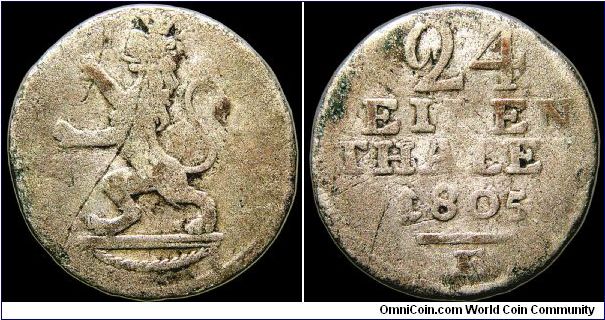 1/24 Thaler, Hesse-Cassel.                                                                                                                                                                                                                                                                                                                                                                                                                                                                                          