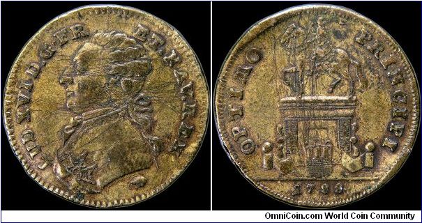 Louis XVI, France.

Heavily defaced.                                                                                                                                                                                                                                                                                                                                                                                                                                                                              