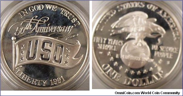 1991 USO proof dollar. Need to retake pics on this one later