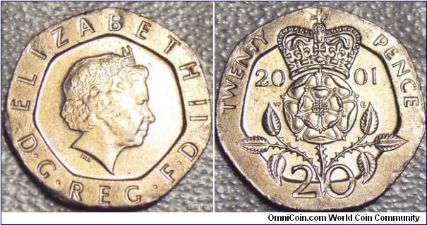 UK 2001 20 pence. Special thanks to Peck!