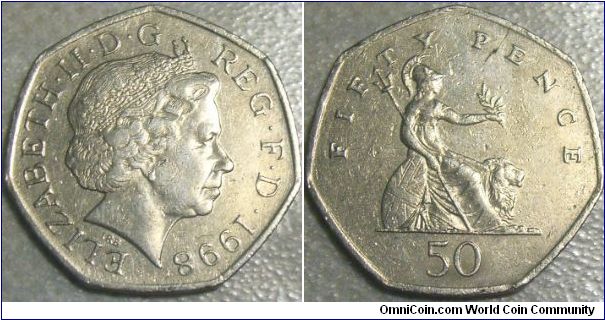 UK 1998 50 pence. Special thanks to Peck!