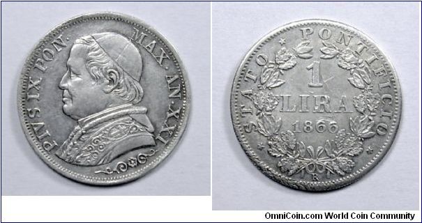 Papal States

Pius IX

1 Lira

Silver