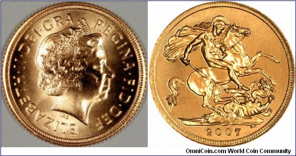 Preview of next year's British gold sovereign. If anybody thinks the last figure of the date looks somewhat dodgy, we are working on it!