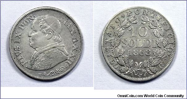 Papal States

Pius IX

10 Soldi

Silver