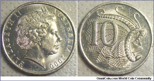 Australia 2000 10 cents.