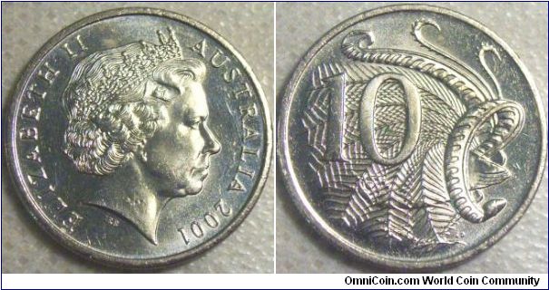 Australia 2001 10 cents.