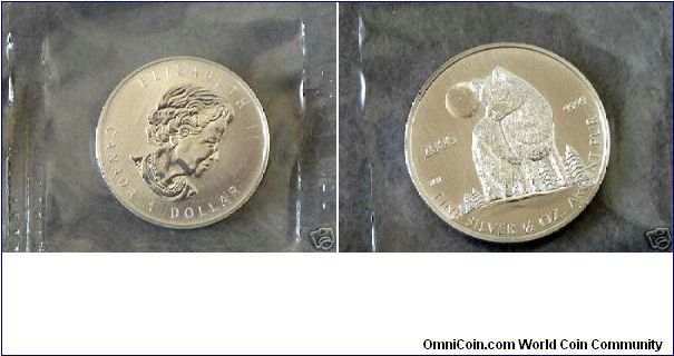1/2oz Silver Wolf coin.