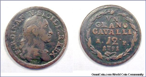 Kingdom of Naples

Ferdinand IV

1 Grano (12 Cavalli) III type

Copper