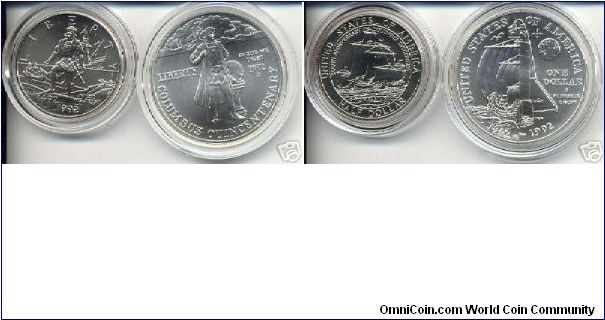 Columbus Quincentenary 2 Coin Set