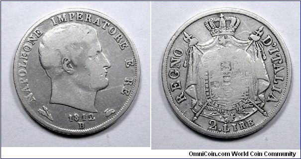 Kingdom of Italy

Napoleon I

2 Lire

Silver
Mint of Bologna