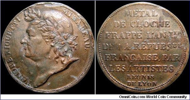 Mirabeau, France.

This is an R4 medal in bell metal. It is unlisted in copper but this example could be a later cast copy.                                                                                                                                                                                                                                                                                                                                                                                       