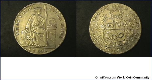 Peru, UN SOL R.D.
0.900 silver
