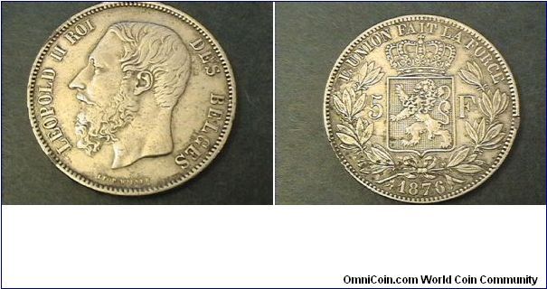 LEOPOLD II ROI DES BELGES
L'UNION FAIT LA FORCE 5 FRANCE
0.900 silver