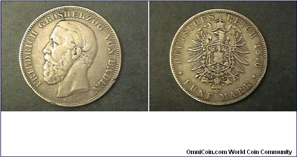German Empire, Baden G mint mark.