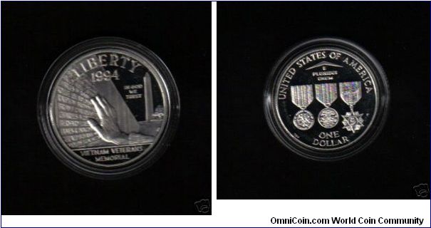 Vietnam Veterans Memorial Silver Dollar