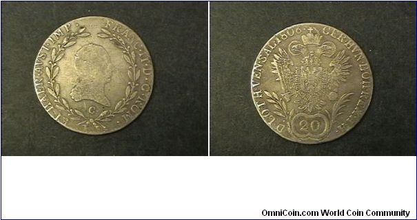 20 Kreuzer C mint mark KM#2141