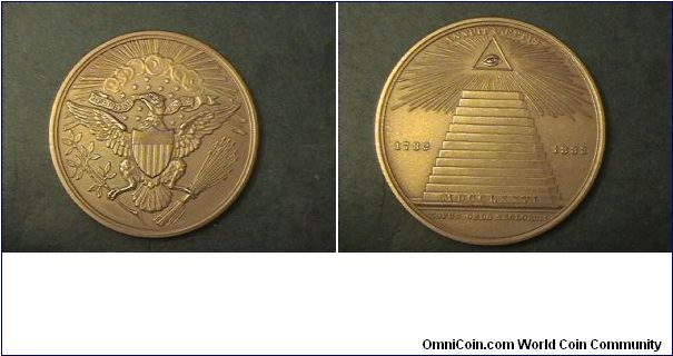 1882 medal depicting the Great seal of the United States