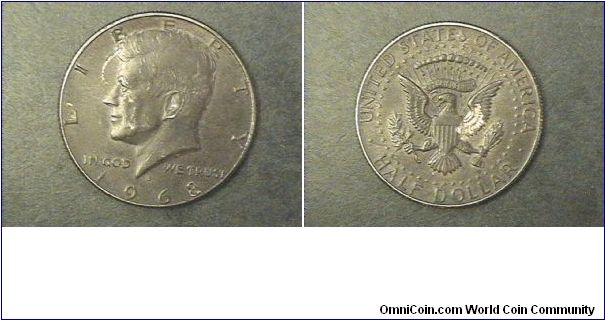 Kennedy Half Dollar 1968, nice tone