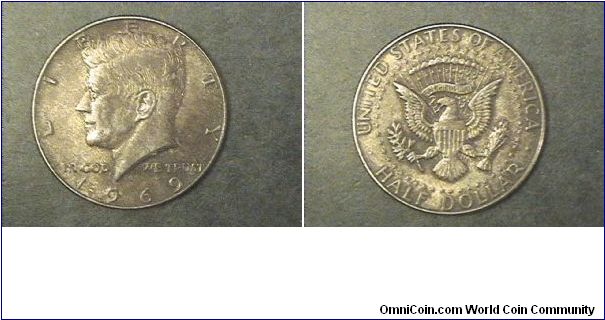 Kennedy Half Dollar 1969, nice tone