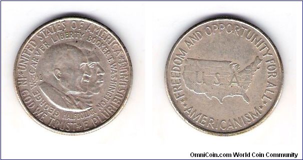 1952 Washington-Carver Silver Commerative HAlf Dollar
