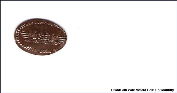 Elongated Penny-Memorial Reverse- Us NAVAL Museam at Pensicola FL.USA