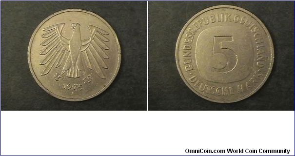 Bundesrepublik Deutschland 5 Deutsche Mark. J mint mark