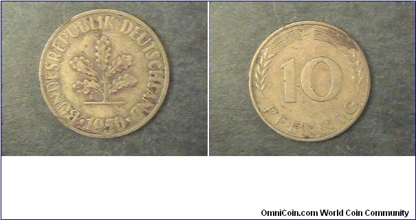 Bundesrepublik Deutschland 10 Pfennig D mint mark
