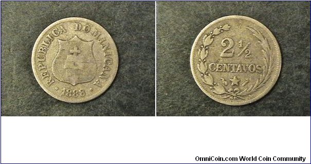 Republica Dominicana
2 1/2 Centavos, A mint mark