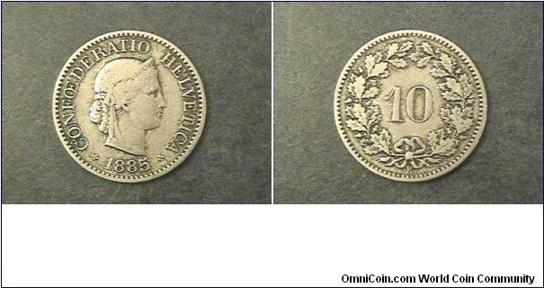 Confoederatio Helvetica B mint mark

10 Rappen