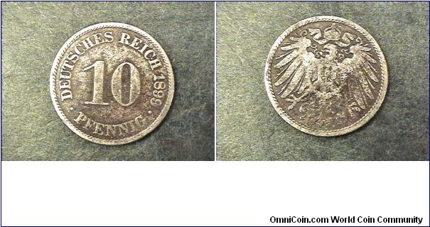 German Empire, 10 Pfennig A mint mark