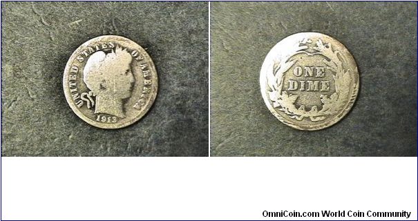 Barber Dime, 10 cents