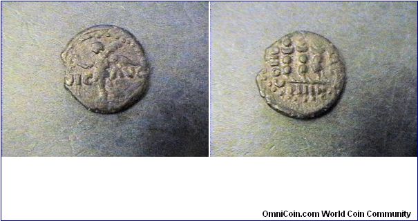 Augustus,
Struck to commerate the battle against Mark Anthony, minted at Philippi Macedonia @42BC
Obv:VIC-AVG
Rev:COHOR PRAE PHIL
AE/18mm 3.3 grams