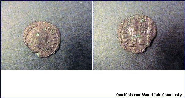 Constantine I 307-337AD
Barbaric Immination, inscriptions are reversed.

AE/17mm 1.7 grams