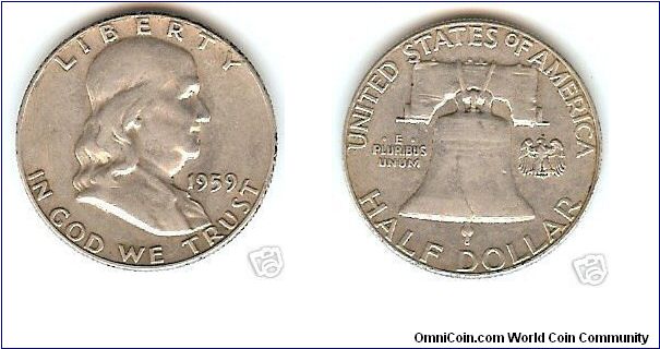 Franklin Half Dollar. From Denver Mint.